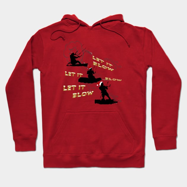 Festive Christmas Seasonal Holiday Kitesurfing 6 Hoodie by taiche